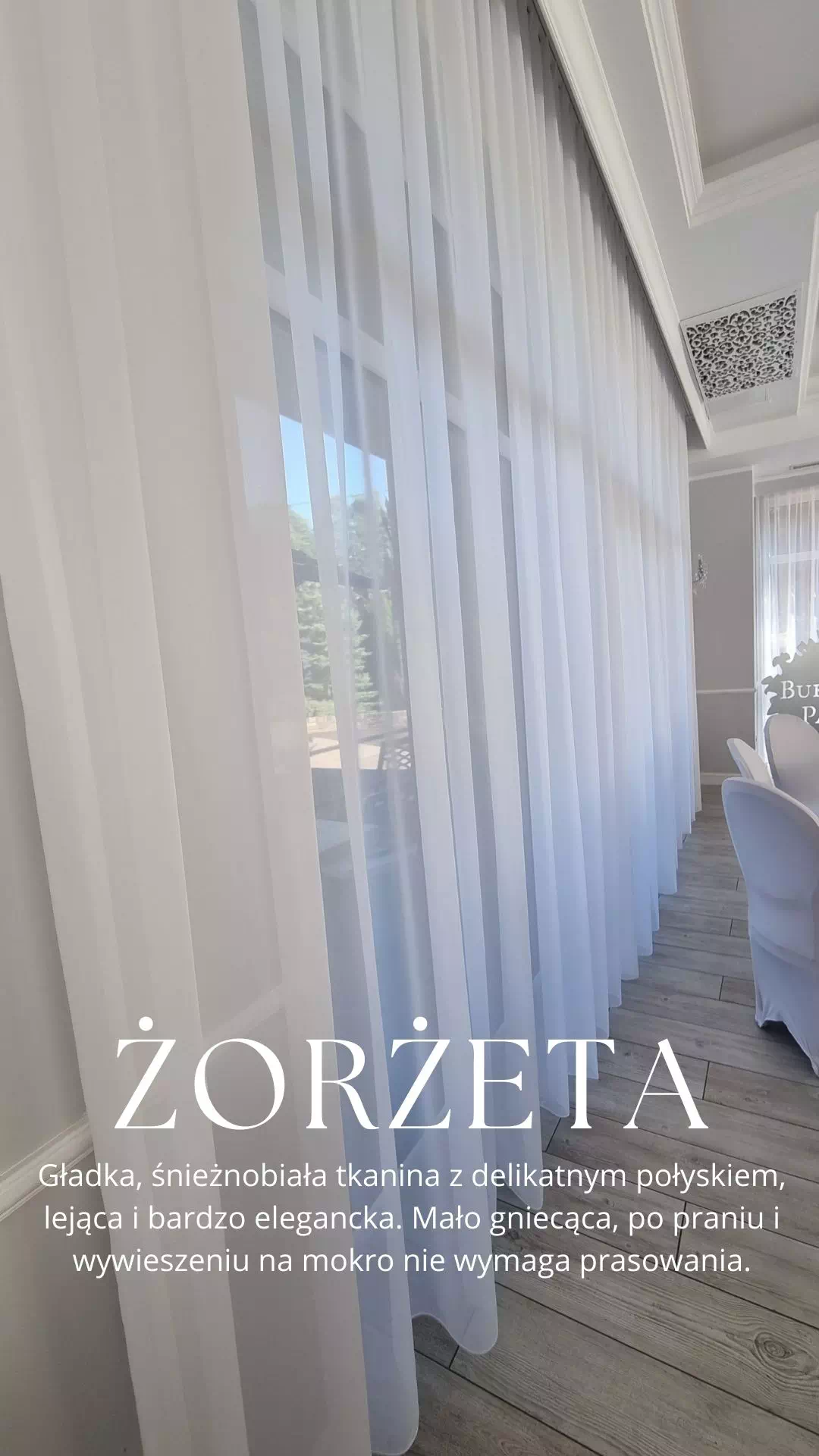 firana do salonu bez prasowania żorżeta